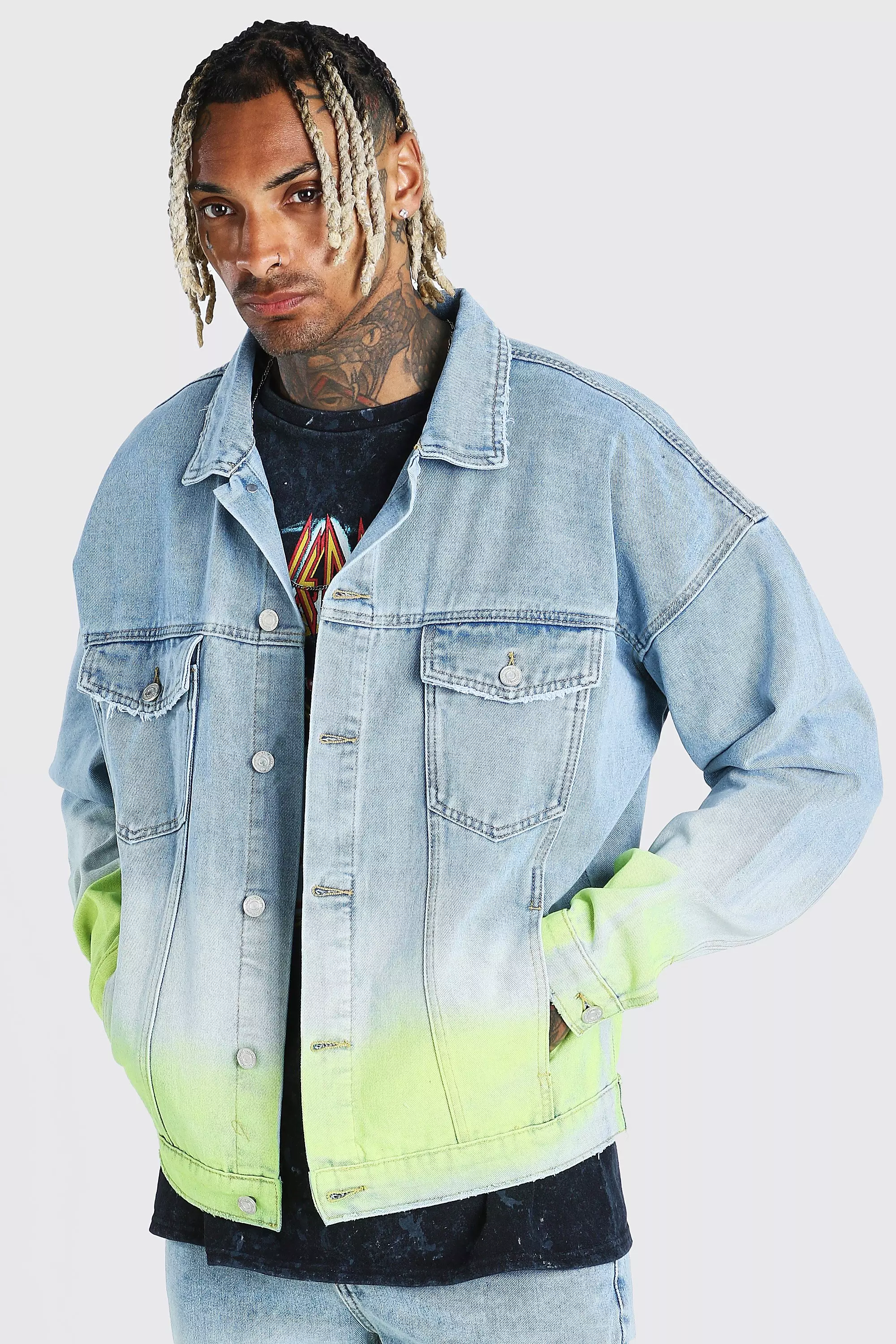 Painted denim clearance jacket men